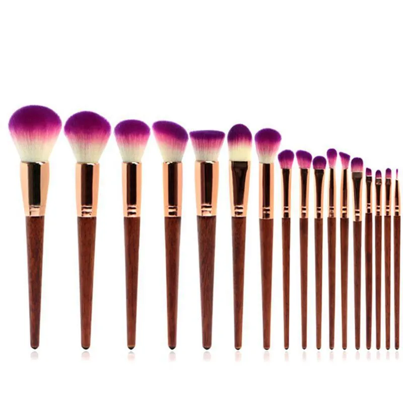 17 High-Grade Rosewood Makeup Brush Log New Makeup Brush Set