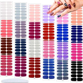336 Pieces 24 Sheets Full Nail Stickers Fall Colorful Nail Wraps Self-Adhesive Nail Art Decal Polish Strips Manicure Kits with Nail File for Thanksgiving Women Girls Nail Art Decor (Cute Style)