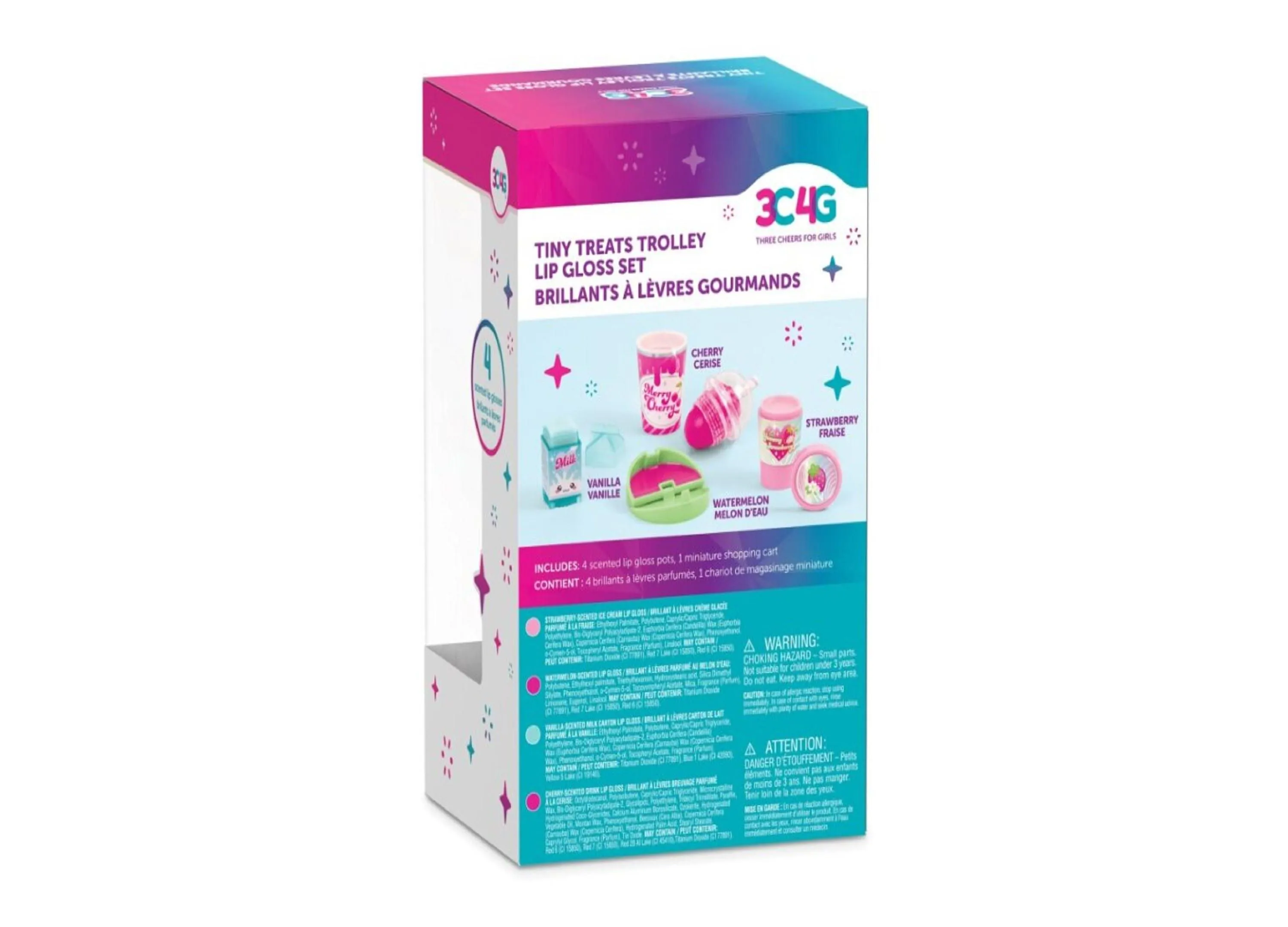 3C4G Tiny Treats Trolley Scented Lip Gloss Set for Girls Ages 8 