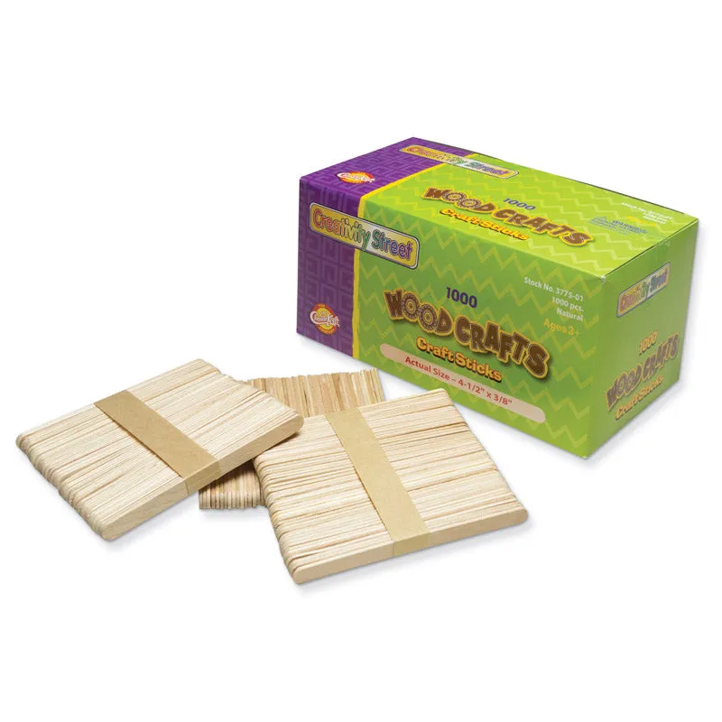 #53077 CRAFT STICKS NATURAL 1000/PK 4 1/2 X 3/8