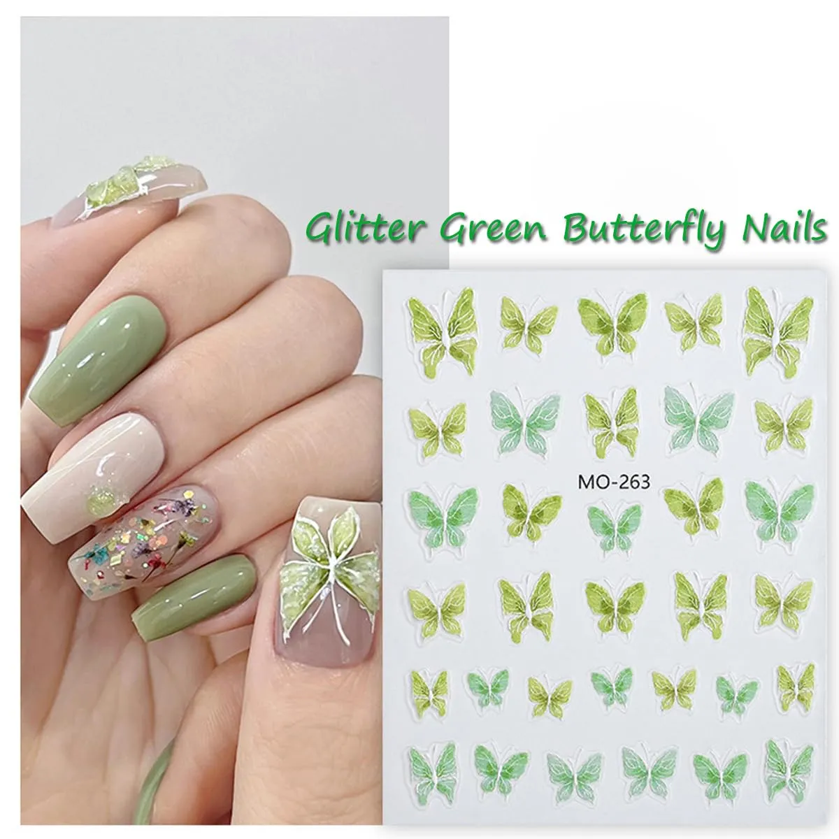 5D Glitter Butterfly Nail Art Stickers Purple Aurora Shell Nail Decals Self Adhesive Spring Butterflies Stickers for Nails Design Transfer Butterfly Charms DIY Manicure Nail Art Decoration for Women