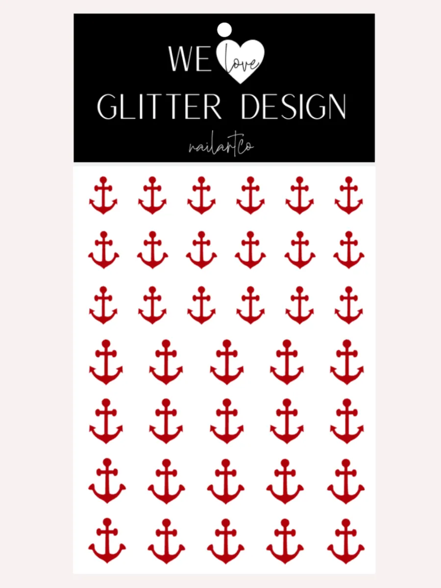 Anchor Nail Decal | Red