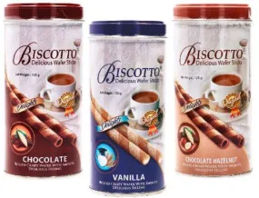 Biscotto Cream Filled Wafer Sticks 3X125G (Assorted)