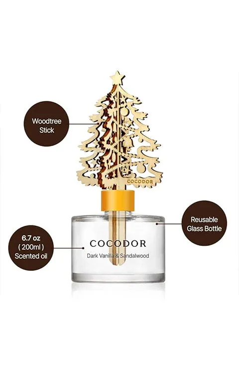 [COCOD'OR] Christmas White Tree Reed Diffuser/Dark Vanilla&Sandalwood(200Ml/6.7oz)