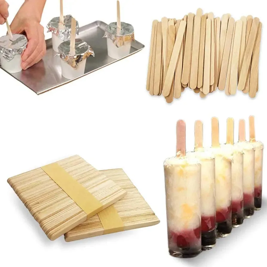 DIY Craft Wooden Ice Cream Sticks Plain 4.5inch 50pc