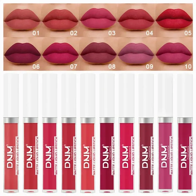 DMN Matte Liquid Lipstick Non-stick Cup Waterproof Long Lasting Lip Glosses Moisturizing Velvety Lip Makeup Cosmetics