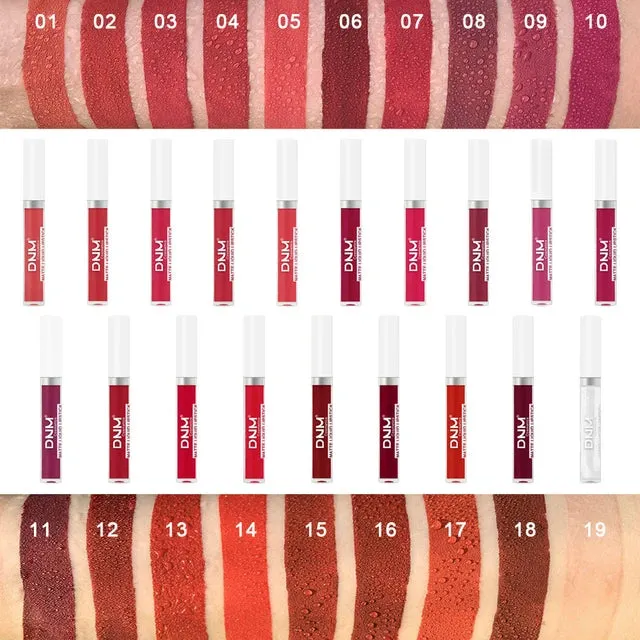 DMN Matte Liquid Lipstick Non-stick Cup Waterproof Long Lasting Lip Glosses Moisturizing Velvety Lip Makeup Cosmetics