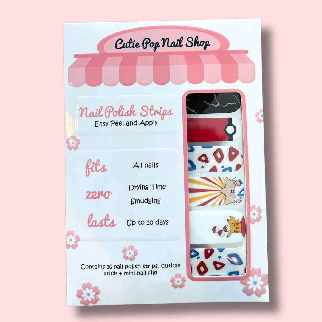 Electrifying Poke Anime Nail Wrap|Anime Nail Stickers