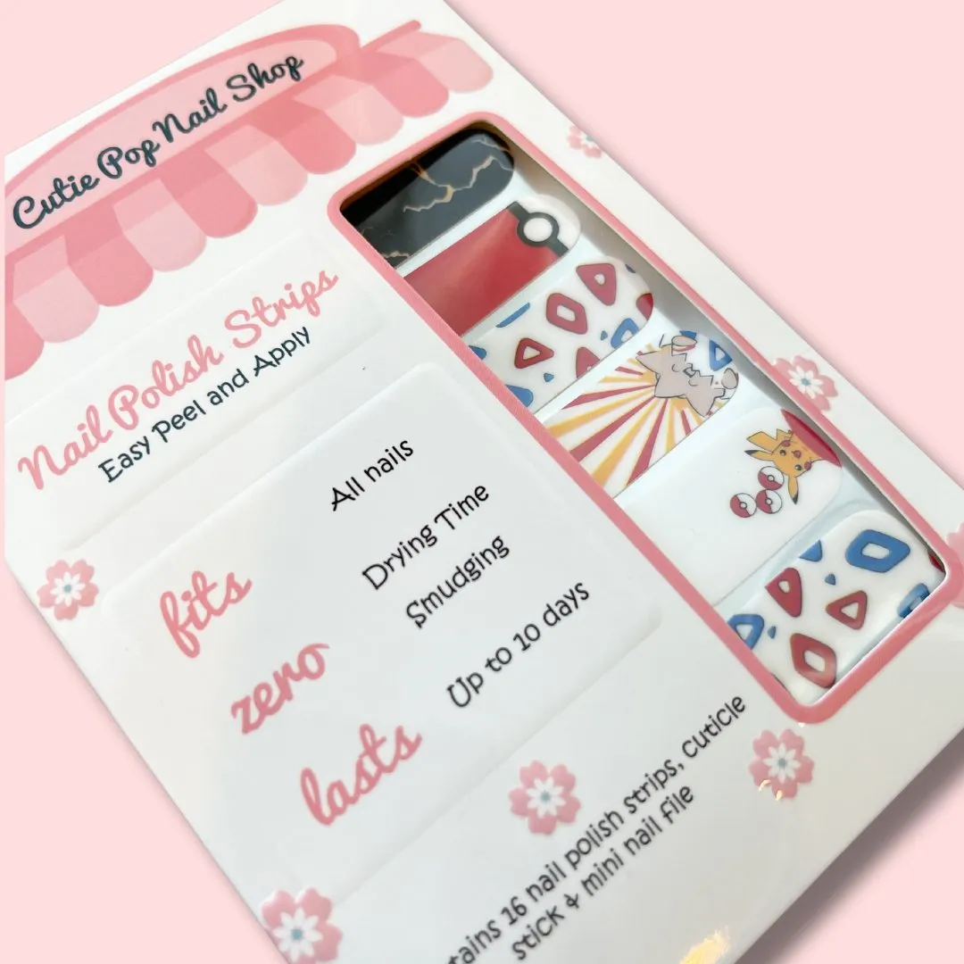Electrifying Poke Anime Nail Wrap|Anime Nail Stickers