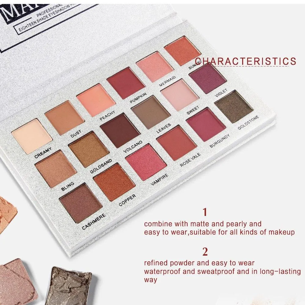Fashion 18 Colors  Eyeshadow Palette Luxury Golden Matte Palettes
