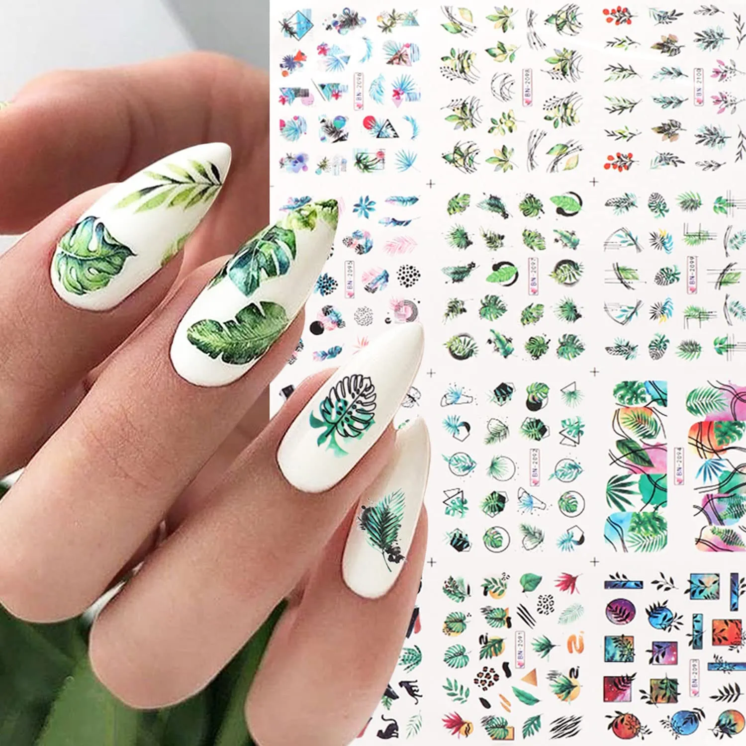 Flower Nail Art Stickers Spring Summer Nail Decal Nail Decoration Supplies Flower Water Transfer Nail Stickers for Women Winter Jasmine Plum Blossom Nail Design for Acrylic Nail Supplies Manicure Tips