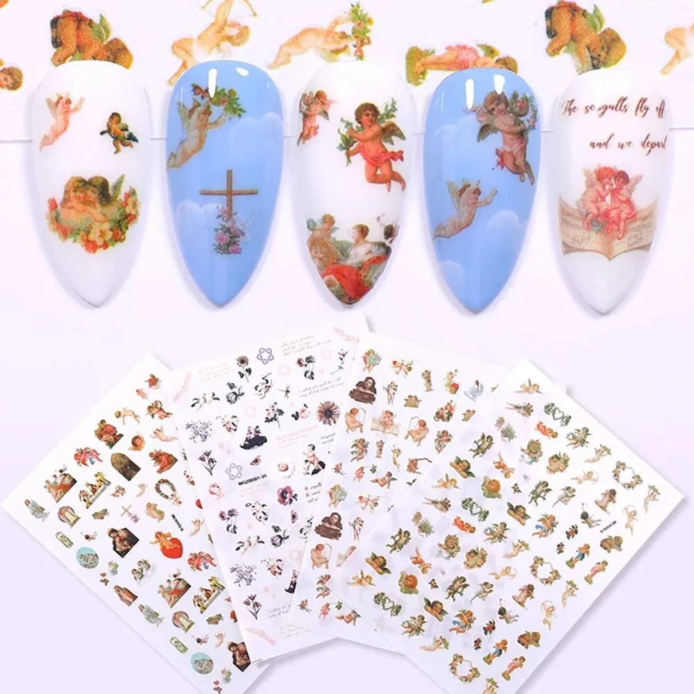 Flower Nail Stickers, 3D Metal Gold Spring Nail Decals Metallic Gold White Cherry Blossoms Leaves Bees Flowers Spring Nail Art Design DIY Nail Decoration for Women Kids(9 Sheets)