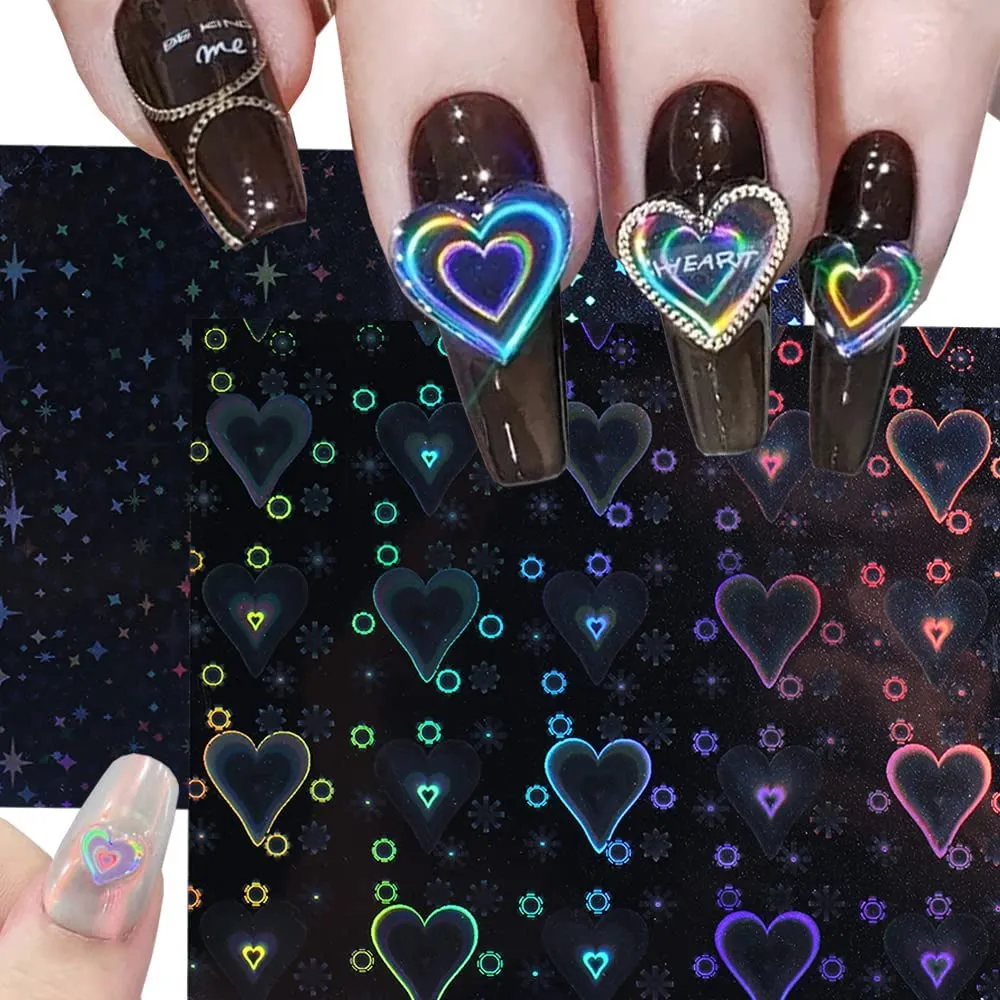 Flower Nail Stickers, 3D Metal Gold Spring Nail Decals Metallic Gold White Cherry Blossoms Leaves Bees Flowers Spring Nail Art Design DIY Nail Decoration for Women Kids(9 Sheets)