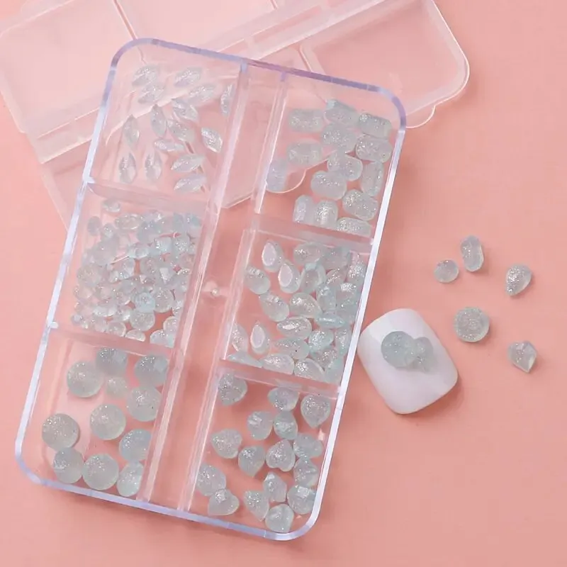 Heart Raindrop Shaped Nail Art Decorations | 3D Nail Art Decals Resin Charms For Gel Acrylic Nail Design Jewelry Crafts Making