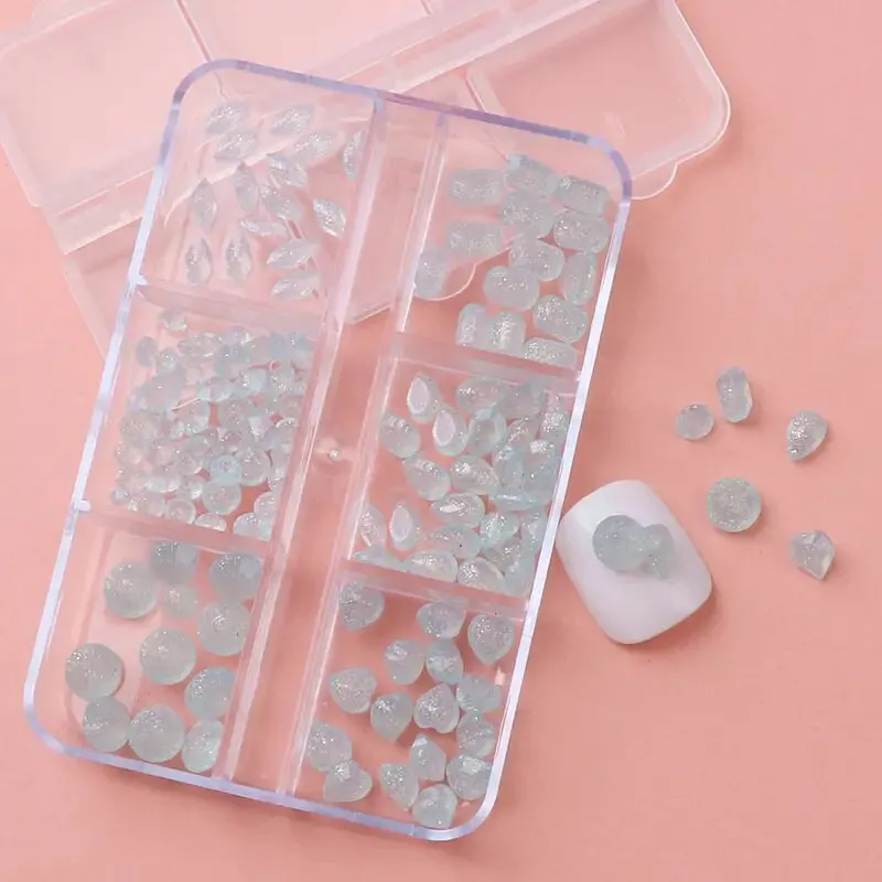 Heart Raindrop Shaped Nail Art Decorations | 3D Nail Art Decals Resin Charms For Gel Acrylic Nail Design Jewelry Crafts Making
