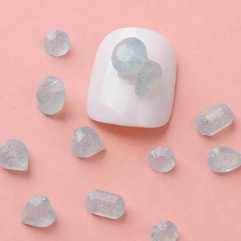 Heart Raindrop Shaped Nail Art Decorations | 3D Nail Art Decals Resin Charms For Gel Acrylic Nail Design Jewelry Crafts Making