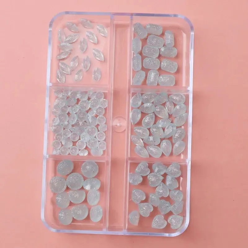 Heart Raindrop Shaped Nail Art Decorations | 3D Nail Art Decals Resin Charms For Gel Acrylic Nail Design Jewelry Crafts Making