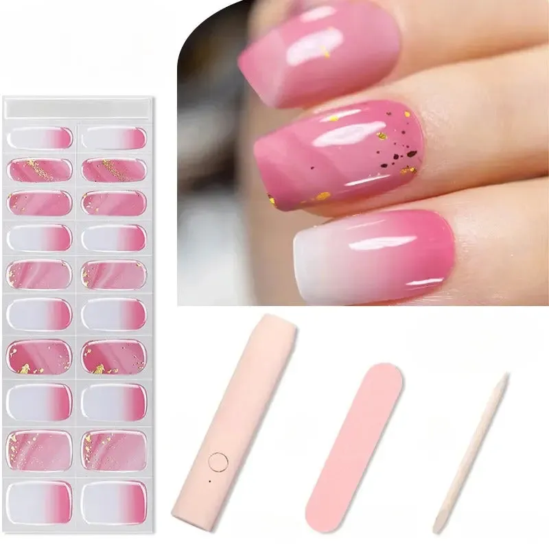 HEAVENLY DELIGHT - Nail Stickers Kit with UV Lamp | Manicure