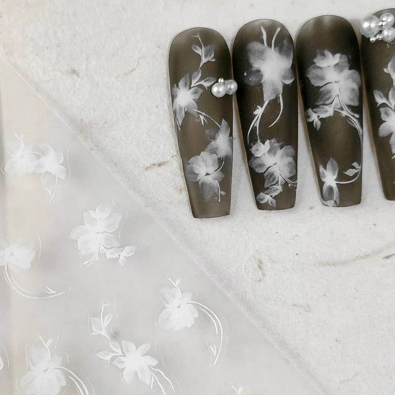 Ink Paint Nail Art Stickers Adhesive Slider Leaf Vine Sticker Decals