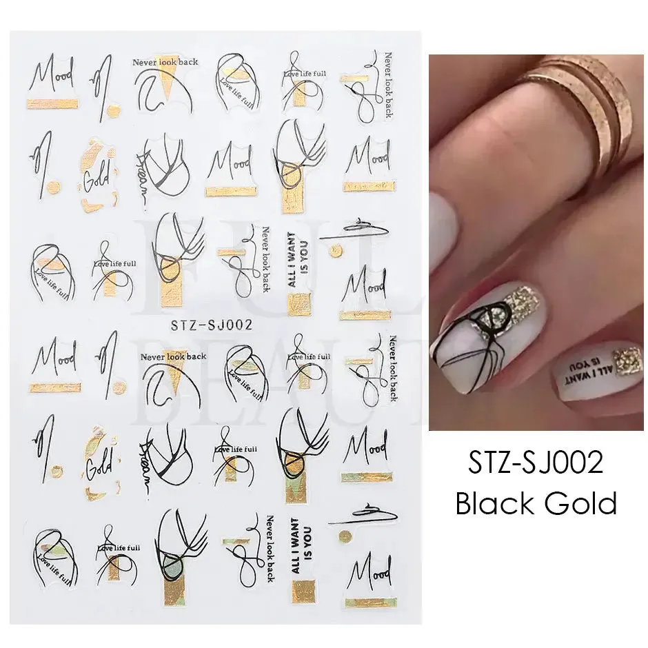 Joskaa Laser Red Christmas Nail Art Stickers 3D Cartoon Santa Snowman Xmas Tree Adhesive Sliders Winter New Year Manicure Decor LYCJ027