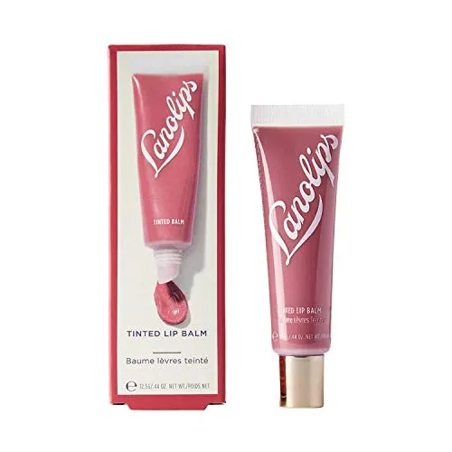 Lanolips Tinted Balm Rhubarb - Natural Lanolin-Based Balm with Color   Gloss for Shiny, Hydrated Lips (12.5g / 0.44oz)