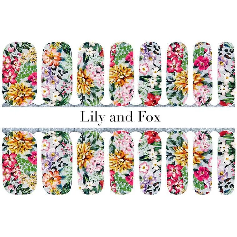 Lily and Fox - Nail Wrap - Lipstick Daisies