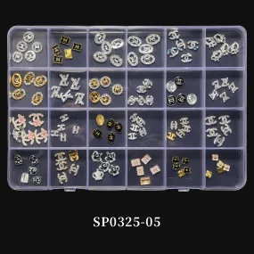 Luxury Brand Metal Alloy 3D Nail Charms