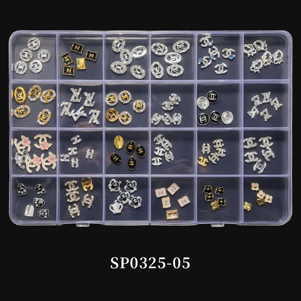 Luxury Brand Metal Alloy 3D Nail Charms
