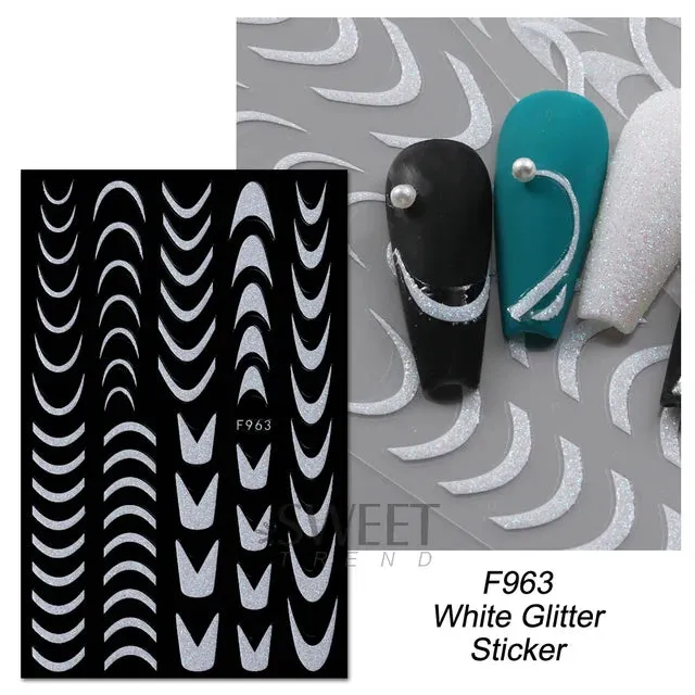 Metallic Gold Silver Stripe Line Nail Stickers