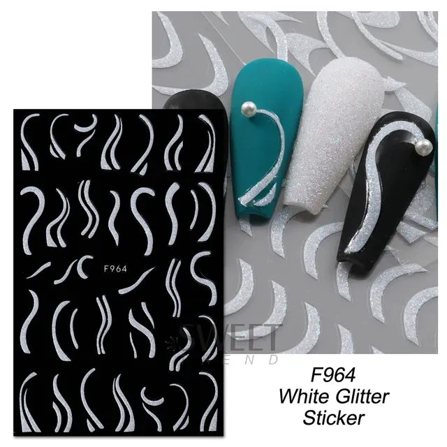 Metallic Gold Silver Stripe Line Nail Stickers