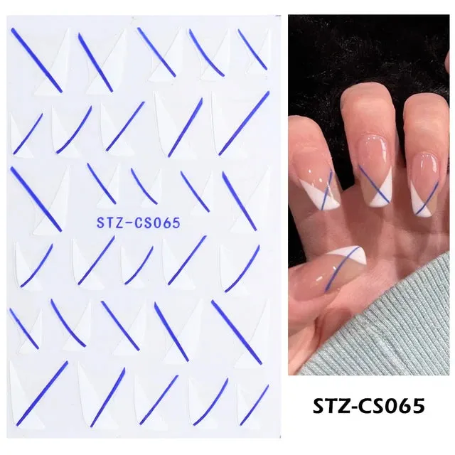 Metallic Gold Silver Stripe Line Nail Stickers