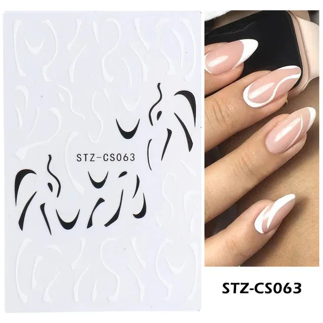 Metallic Gold Silver Stripe Line Nail Stickers