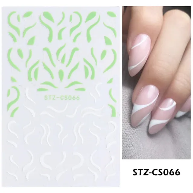 Metallic Gold Silver Stripe Line Nail Stickers