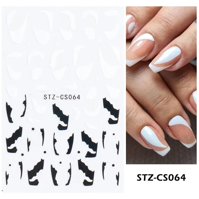 Metallic Gold Silver Stripe Line Nail Stickers