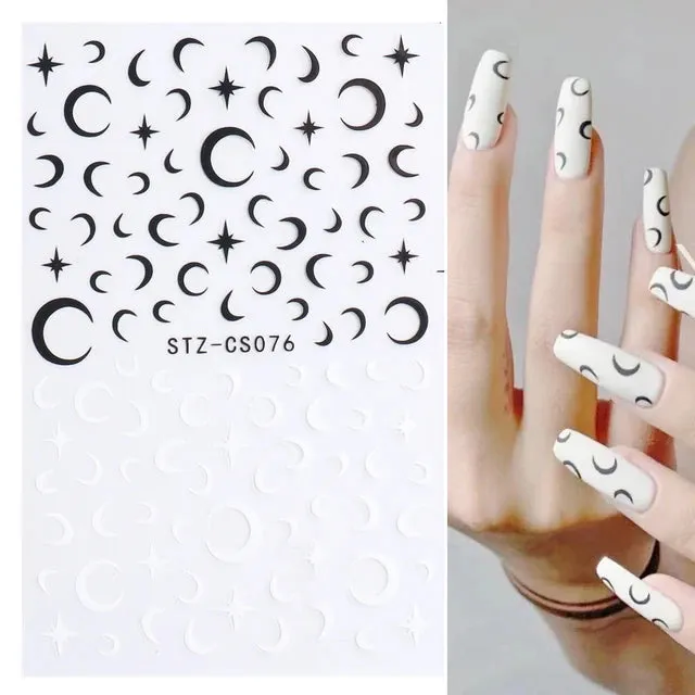 Metallic Gold Silver Stripe Line Nail Stickers