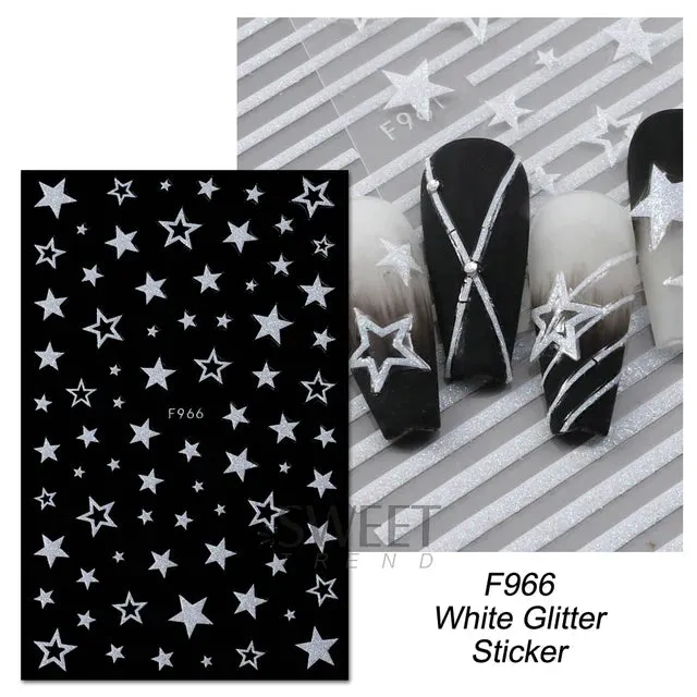 Metallic Gold Silver Stripe Line Nail Stickers