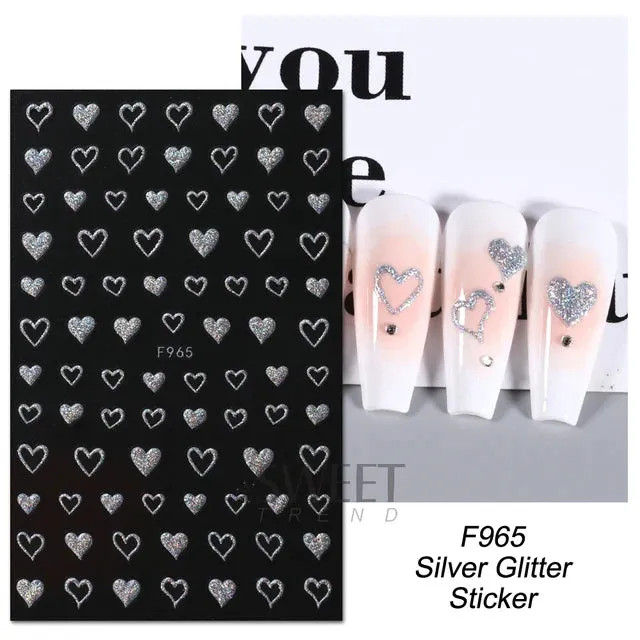Metallic Gold Silver Stripe Line Nail Stickers