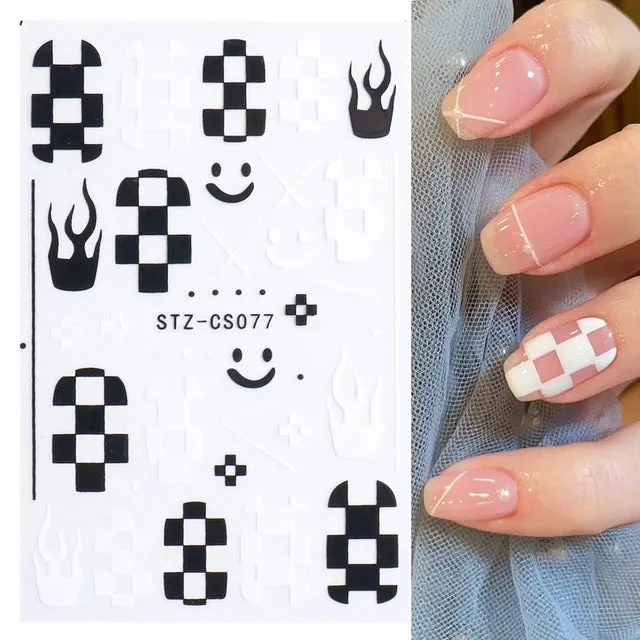 Metallic Gold Silver Stripe Line Nail Stickers