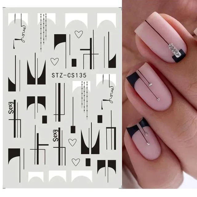Metallic Gold Silver Stripe Line Nail Stickers