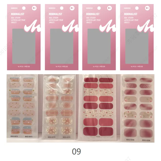 Minimalist 16 pcs Full Wrap Nail Stickers(09)
