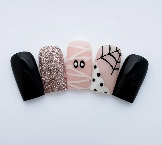 Mummified Wrap Nail Decal | White