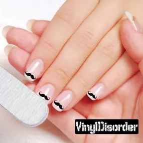 Mustache Finger Nail Art Vinyl Decal Sticker KC019