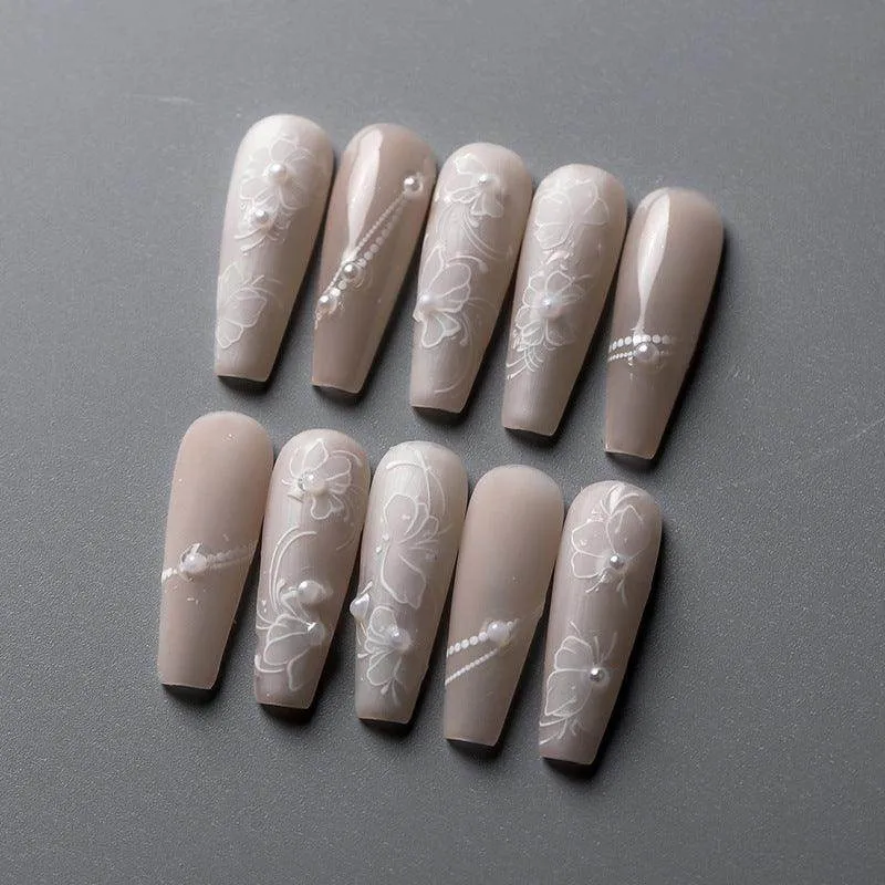 Nail Art Stickers Adhesive Embossed Rose with Beads Sticker Decals TL005