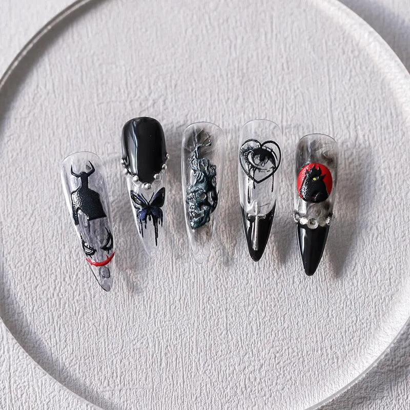 Nail Art Stickers Adhesive Slider Embossed Ghost Sticker Decals TS2340