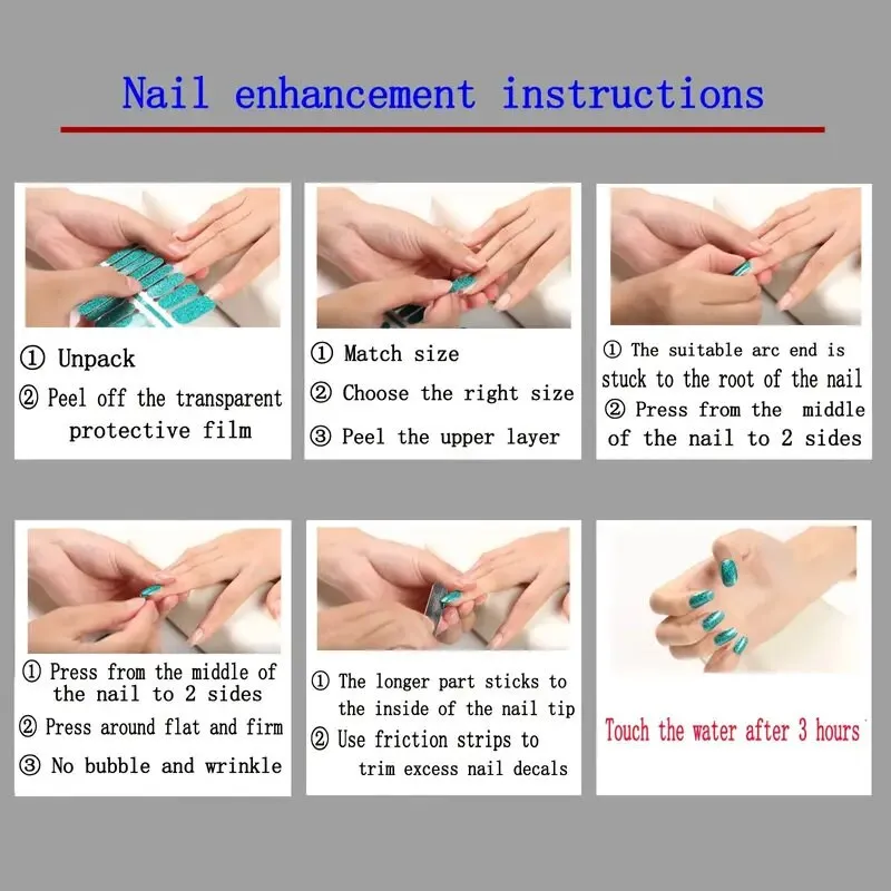Nail Wraps For Women | Red Nail Strips With Golden Pattern | Self Adhesive Nail Polish Stickers, Toenails Manicure Sticker