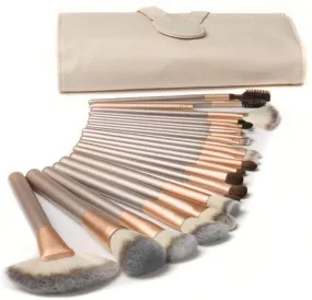 New Leyingds Makeup Brush 18 Pcs Professional Makeup Brush Kits Facial Blending Brush Set in fold up Cream Case with snap closure!