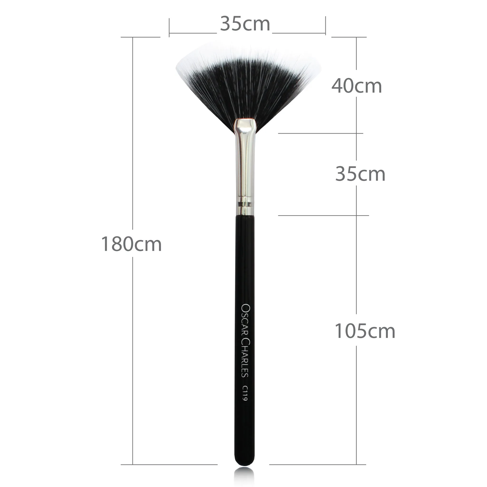 Oscar Charles 119 Luxe Small Duo Fan Makeup Brush