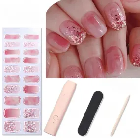 PEACEFUL PULSE - Nail Stickers Kit with UV Lamp | Manicure