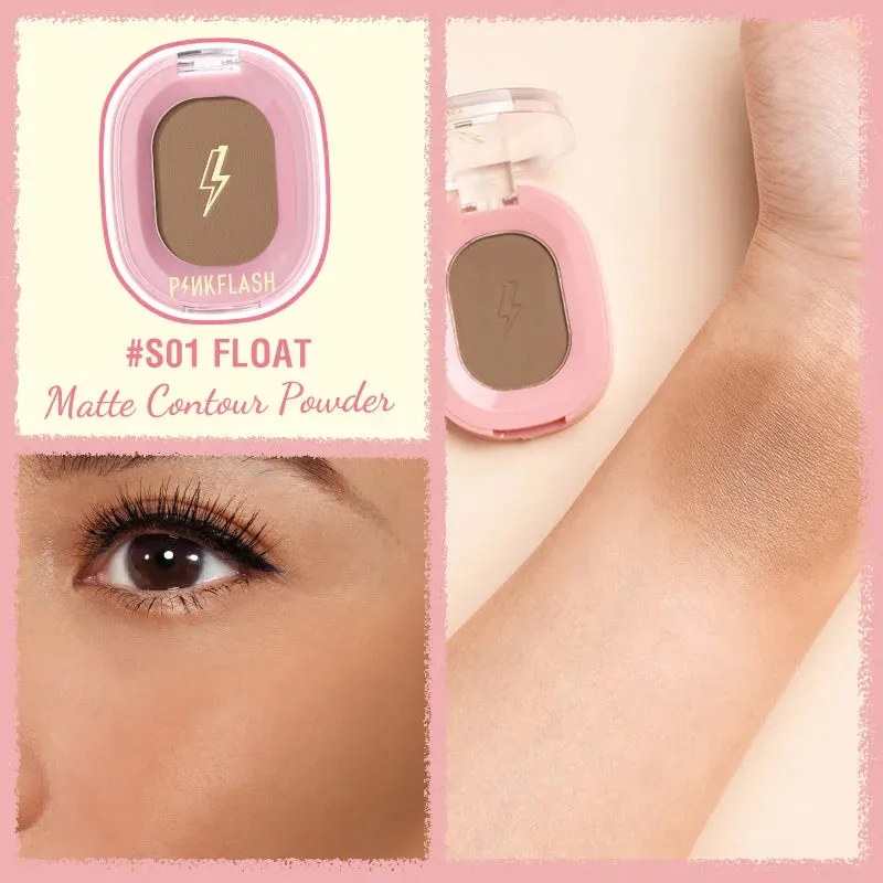 PINKFLASH Matte Contour Powder Shimmer Highlighters Long Lasting Face Bronzer