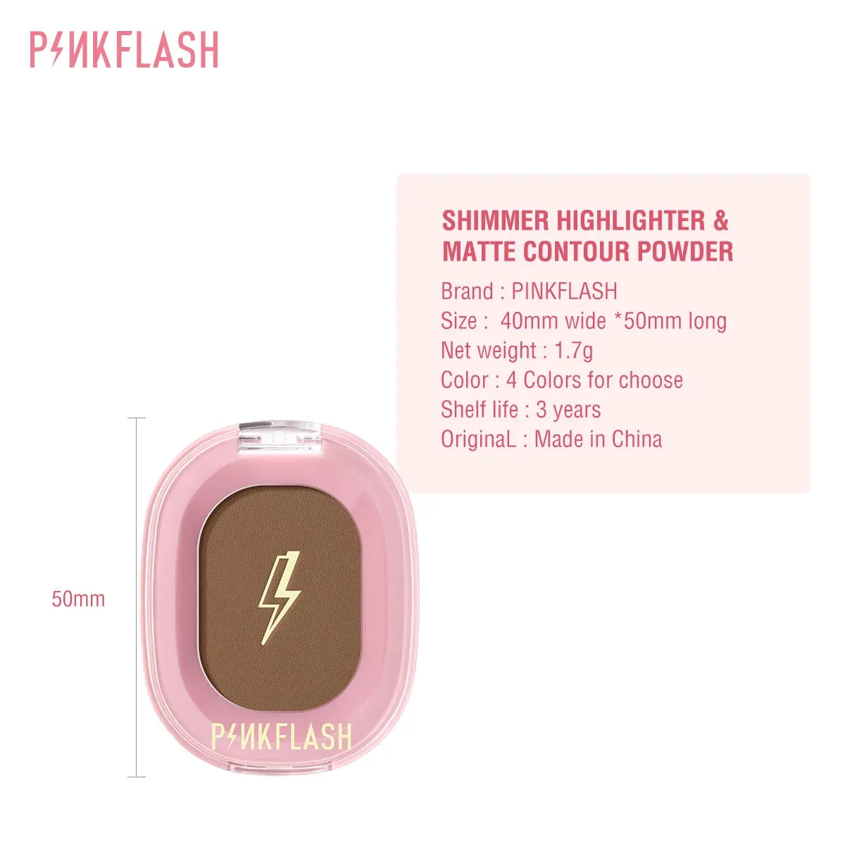 PINKFLASH Matte Contour Powder Shimmer Highlighters Long Lasting Face Bronzer